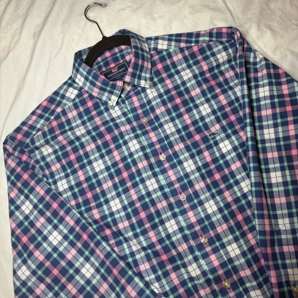 Vineyard Vines Classic Fit Tucker Shirt Mens M Plaid Performance Light Flannel‎